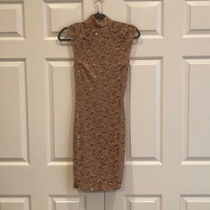 Tan sequin dress size medium
